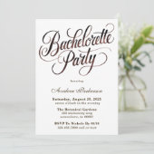 Mocha Mousse Paint Calligraphy Bachelorette Party Kaart (Staand voorkant)