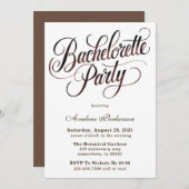 Mocha Mousse Paint Calligraphy Bachelorette Party Kaart (Voorkant / Achterkant)