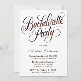 Mocha Mousse Paint Calligraphy Bachelorette Party Kaart