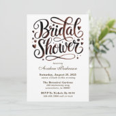 Mocha Mousse Paint Kalligrafie Brunch & Bubbly Kaart (Staand voorkant)