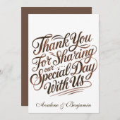 Mocha Mousse Paint Kalligrafie Dank u kaarten (Voorkant / Achterkant)
