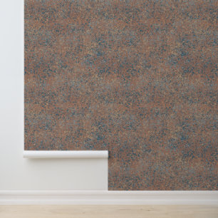 Mocha Mousse Paint Splatter Bruin Blauwgroen Crème Behang