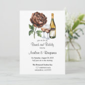 Mocha Mousse Peony Brunch & Bubbly Kaart (Staand voorkant)