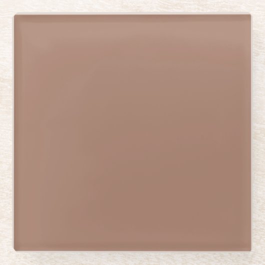 Mocha Mousse Trendy Elegante Effen Kleur  Glazen Onderzetter (Voorkant)