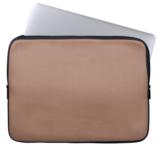Mocha Mousse Trendy Elegante Effen Kleur Laptop Sleeve (Voorkant)