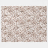 Mocha Mousse Tropische vogels en palmbladeren Fleece Deken (Voorkant (Horizontaal))