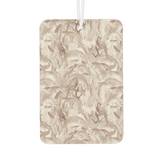 Mocha Mousse Tropische vogels en palmbladeren Luchtverfrisser (Achterkant)