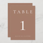 Mocha Mousse Trouwen/Evenement Tafelnummer (Voorkant / Achterkant)