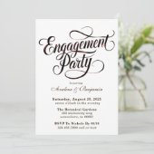 Mocha Mousse Waterverf Schrijven Engagement Party Kaart (Staand voorkant)