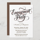 Mocha Mousse Waterverf Schrijven Engagement Party Kaart (Voorkant / Achterkant)