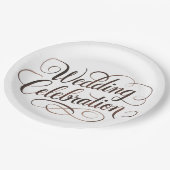 Mocha Mousse Waterverf Trouwtypografie Papieren Bordje (Gekanteld)