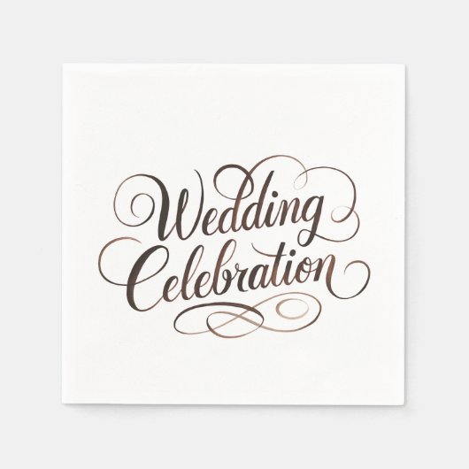Mocha Mousse Waterverf Trouwtypografie Servet (Voorkant)