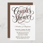 Mocha Mousse Waterverf Typografie Koppels Bruispar Kaart (Voorkant / Achterkant)