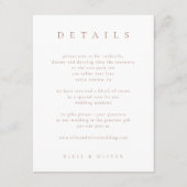 Mocha Mousse & White Boho Details Huwelijk Modern Informatiekaartje (Voorkant)