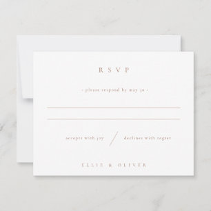Mocha Mousse & White Boho Fotobruiloft Modern RSVP Kaartje