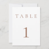 Mocha Mousse & White Wedding/Evenement Tafelnummer (Achterkant)