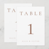 Mocha Mousse & White Wedding/Evenement Tafelnummer (Voorkant / Achterkant)