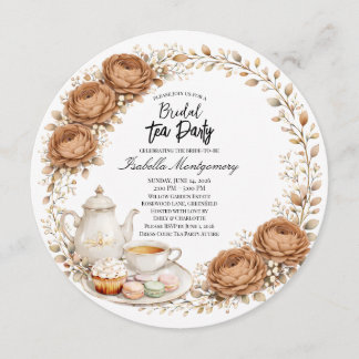 Mocha Palet Thee Party Bruidsfeest Kaart