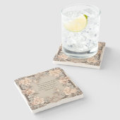 Mocha Peach Floral Lijst Bijbelvers Stenen Onderzetter (Zijkant)