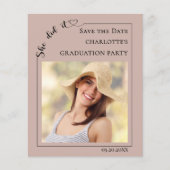 Mocha Photo Graduation Party Save the Date Flyer (Voorkant)
