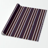 Mocha & Plum Stripe Wrapping Paper Cadeaupapier (Uitgerold)