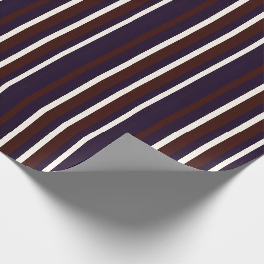 Mocha & Plum Stripe Wrapping Paper Cadeaupapier (Hoek)