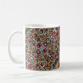 Mocha Red Gray Geometric-Abstract Pattern Koffiemok (Links)