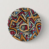Mocha Red Gray Geometric Ronde Button 5,7 Cm (Voorkant)