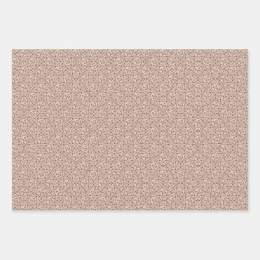 Mocha Rococo Revival Lotus Mandala Art Deco Fans Inpakpapier Vel (Voorkant 3)