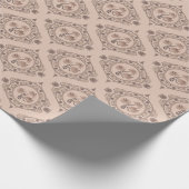 Mocha Rococo Revival Lotus Mandala Mid Mod Ogee Cadeaupapier (Hoek)