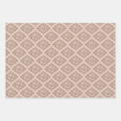 Mocha Rococo Revival Lotus Mandala Mid Mod Ogee Inpakpapier Vel (Voorkant 3)