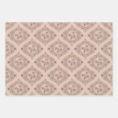 Mocha Rococo Revival Lotus Mandala Mid Mod Ogee Inpakpapier Vel (Voorkant)