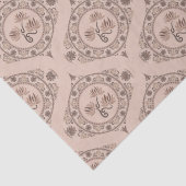 Mocha Rococo Revival Lotus Mandala Mid Mod Ogee Tissuepapier (Detail)