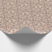 Mocha Rococo Revival Mandala Art Deco Scallop Cadeaupapier (Hoek)