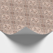 Mocha Rococo Revival Mandala Geo Diamond Tegel Cadeaupapier (Hoek)