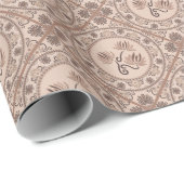 Mocha Rococo Revival Mandala Geo Diamond Tegel Cadeaupapier (Rol Hoek)