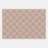 Mocha Rococo Revival Mandala Geo Diamond Tegel Inpakpapier Vel (Voorkant 3)