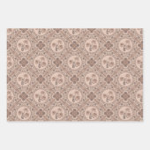 Mocha Rococo Revival Mandala Geo Diamond Tegel Inpakpapier Vel (Voorkant)