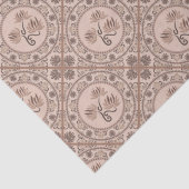 Mocha Rococo Revival Mandala Geo Diamond Tegel Tissuepapier (Detail)
