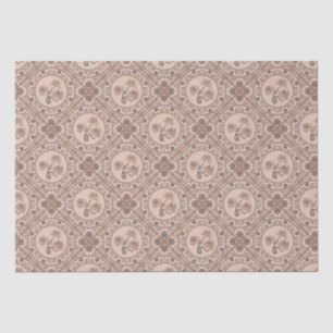 Mocha Rococo Revival Mandala Geo Diamond Tegel Tissuepapier