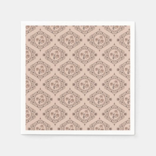 Mocha Rococo Revival Mandala Retro Ogee Decoupage Servet (Voorkant)