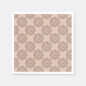 Mocha Rococo Revival Polka Dot Mandala Decoupage Servet (Voorkant)
