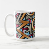 Mocha Rood Grijs Geometrisch-Handgeschilderde Abst Koffiemok (Links)