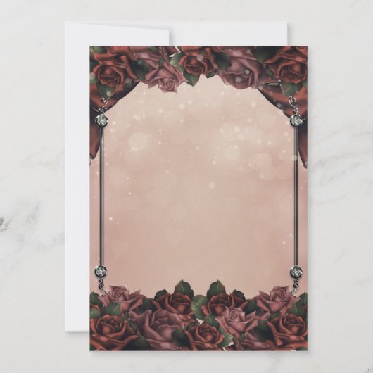 Mocha Rust Brown Rozen Elegant Fall Wedding Kaart (Achterkant)