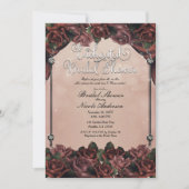 Mocha Rust Brown Rozen Elegant Fall Wedding Kaart (Voorkant)