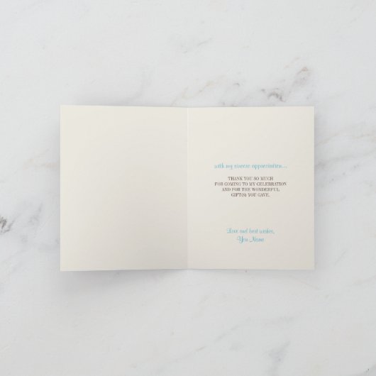 Mocha Rustic Linen Dandelion bedankt kaarten (Binnen)