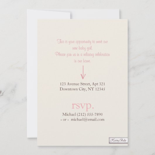 Mocha Rustic New Baby Sip & See Party Invitations Kaart (Achterkant)