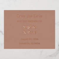 Mocha Save the Date Folie Invitation Briefkaart