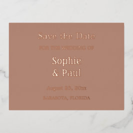 Mocha Save the Date Folie Invitation Briefkaart