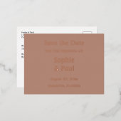 Mocha Save the Date Folie Invitation Briefkaart (Voorkant / Achterkant)